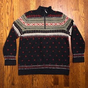 Vintage Black and Red Turtleneck Sweater
